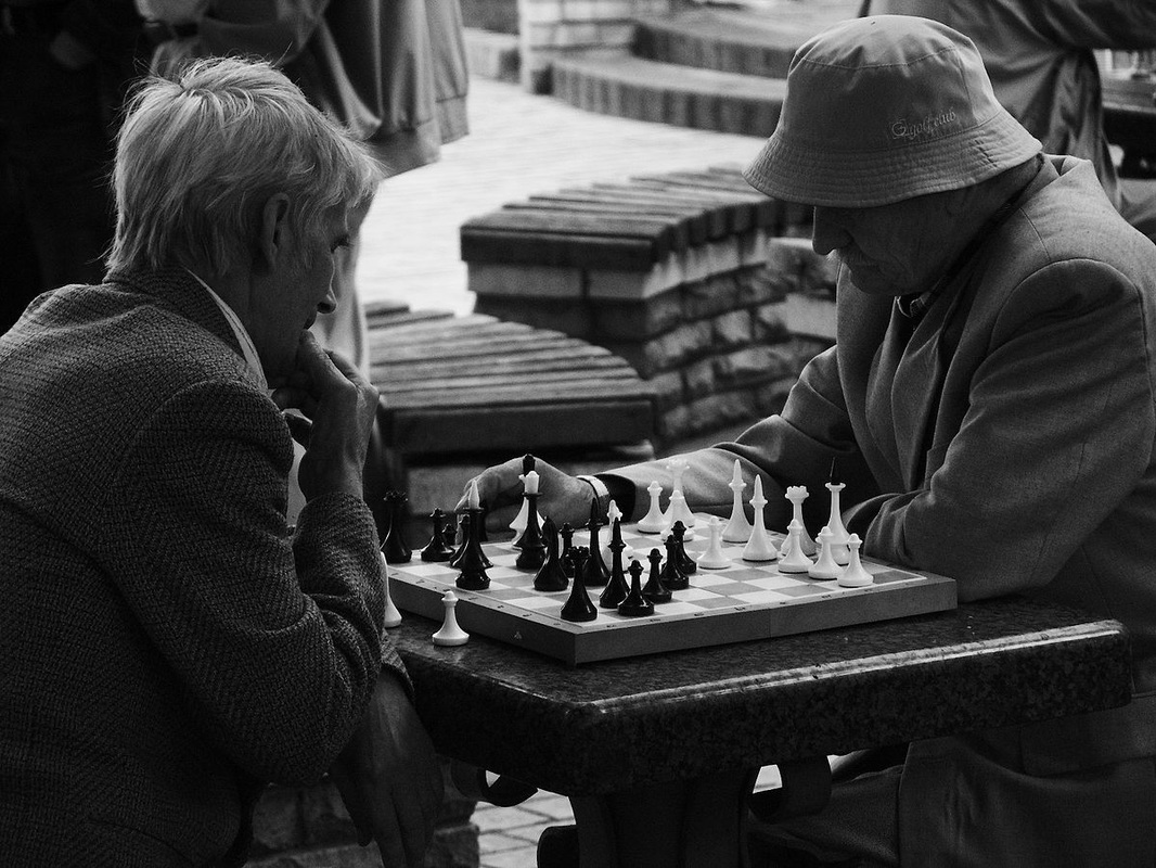 chess players in a park in kiev