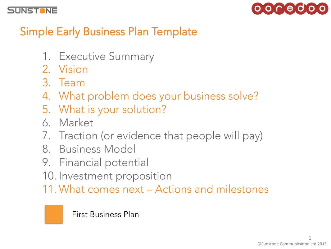 simple business plan template startup